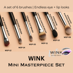 WINK MINI MASTERPIECE KIT – Eye & Lip Makeup Brush Set (set of 6)