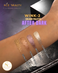 WINK-2 Metallic Glam Eyeshadow Palette – Gold, Plum & Silver Pop