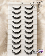 10 Pair Lash Card False Eyelashes - W02
