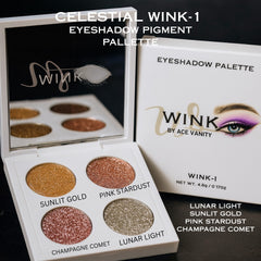 WINK-1 Sparkle Nudes Eyeshadow Palette – 4 Shade Glitter Kit