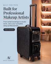 Studio Pro Max professional makeup artist trolley with organised pouch storage built for MUAs