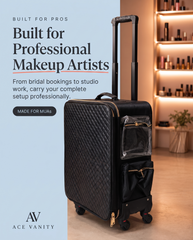 Studio Pro Max professional makeup artist trolley with organised pouch storage built for MUAs
