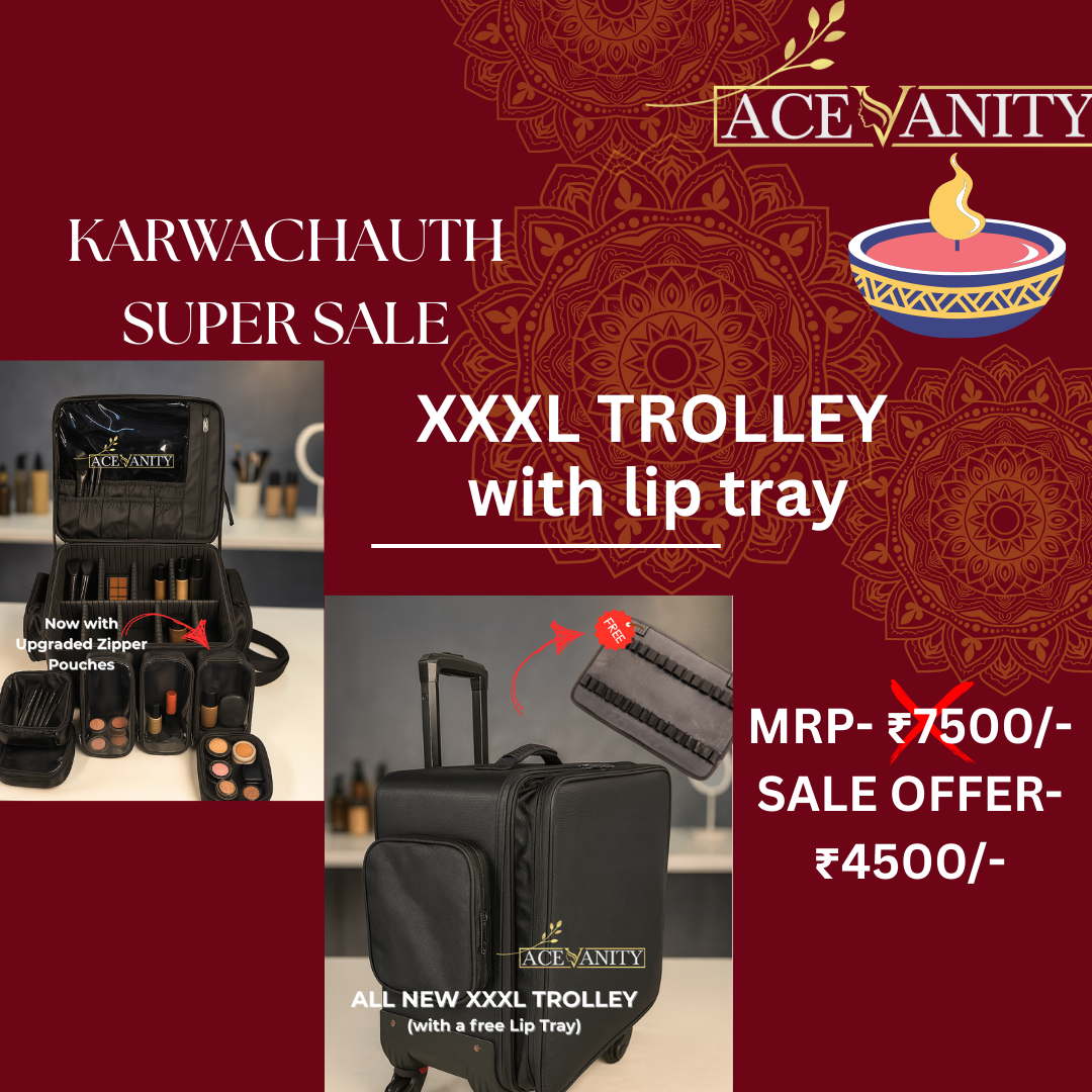 Ace Vanity’s- XXXL TROLLEY WITH  LIP TRAY(DUAL ZIPPER)-KARWAOFFER- 001