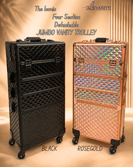 Professional 4 Floor jumbo Vanity Trolley for Makeup Artists & Salons | Luxury Makeup Storage Case