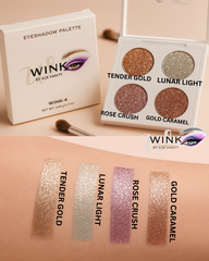 WINK-4 Eyeshadow Palette | 4 Metallic Glitter Shades | WINK by Ace Vanity