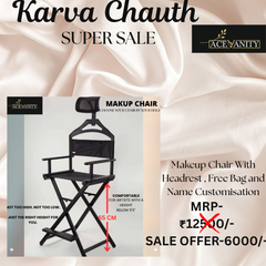 Karwa Offer-20-MAKEUP CHAIR WITH HEADREST , FREE BAG AND NAME CUSTOMISATION