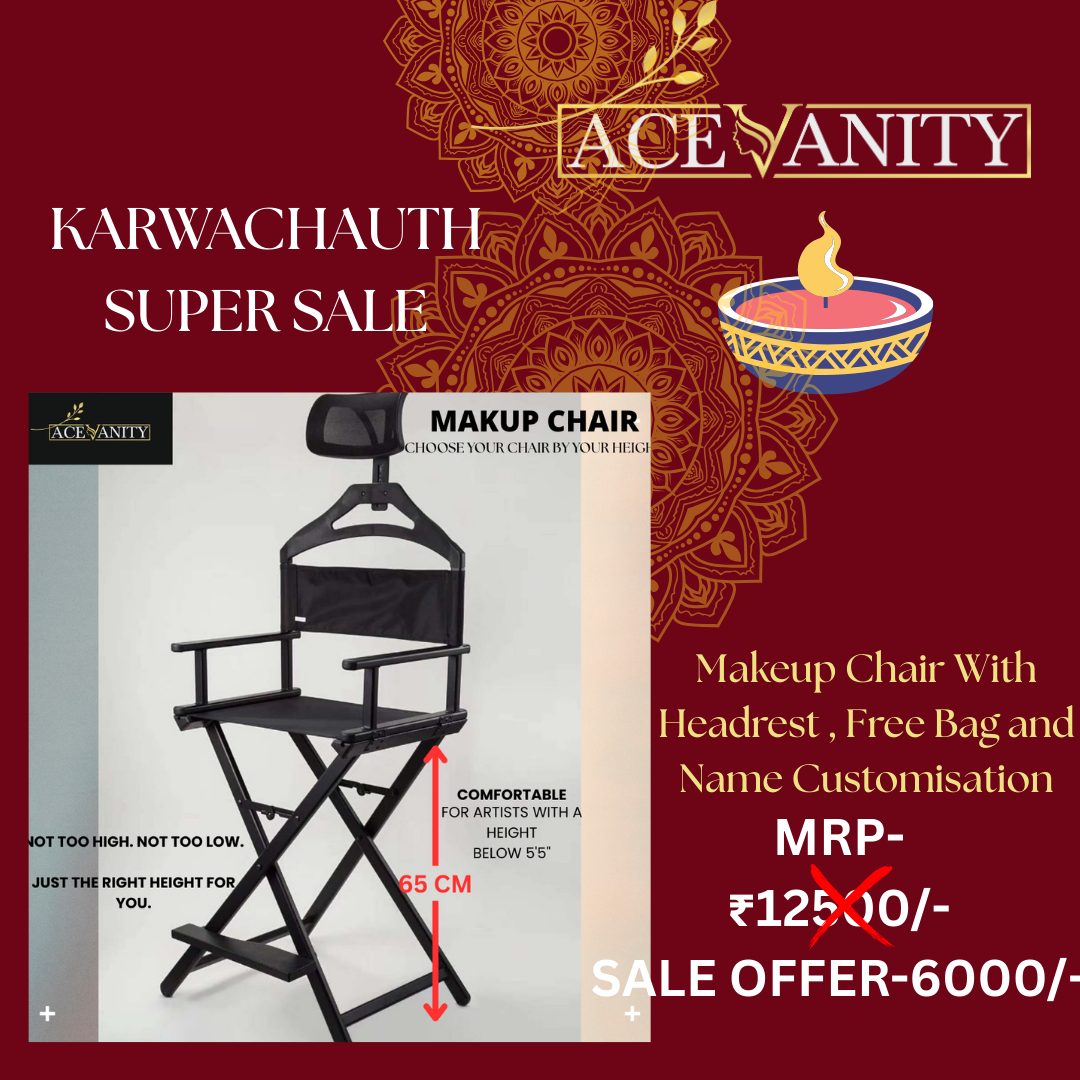 Karwa Offer-20-MAKEUP CHAIR WITH HEADREST , FREE BAG AND NAME CUSTOMISATION
