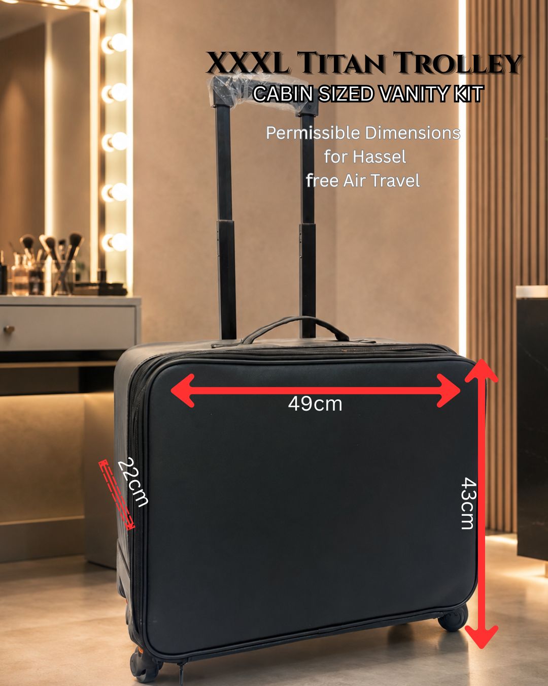 Ace Vanity XXXL Titan Vanity Trolley with Organizer