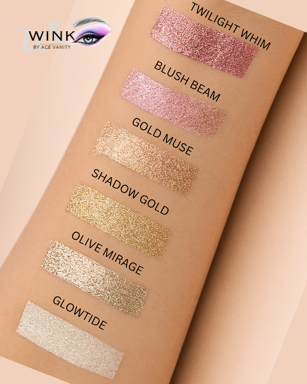 Celestia-6 Eyeshadow Palette of Spells | 6 Premium Glitter Shades | WINK by Ace Vanity