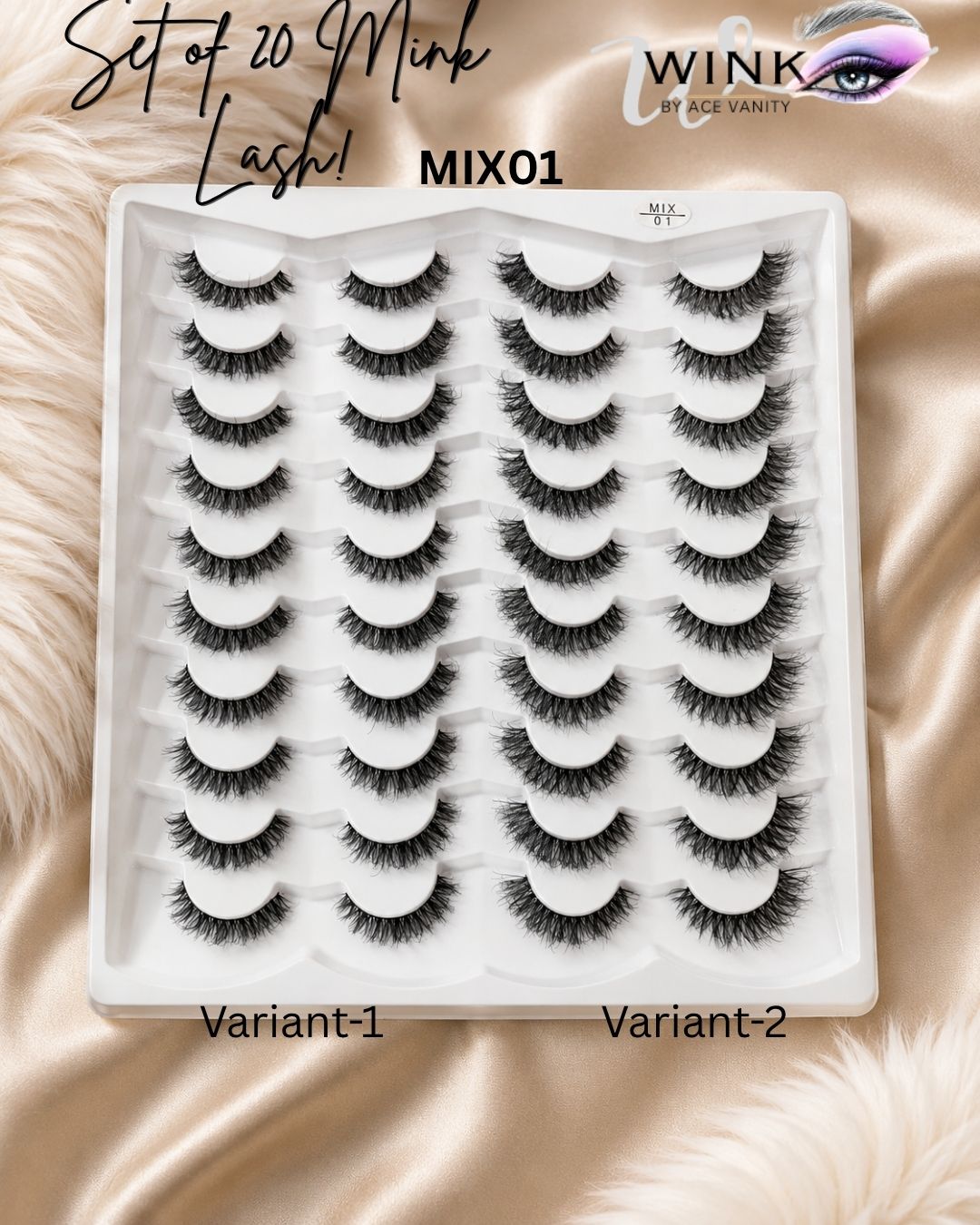 MIX 01 False Eyelashes - 20 Pair Lash Card