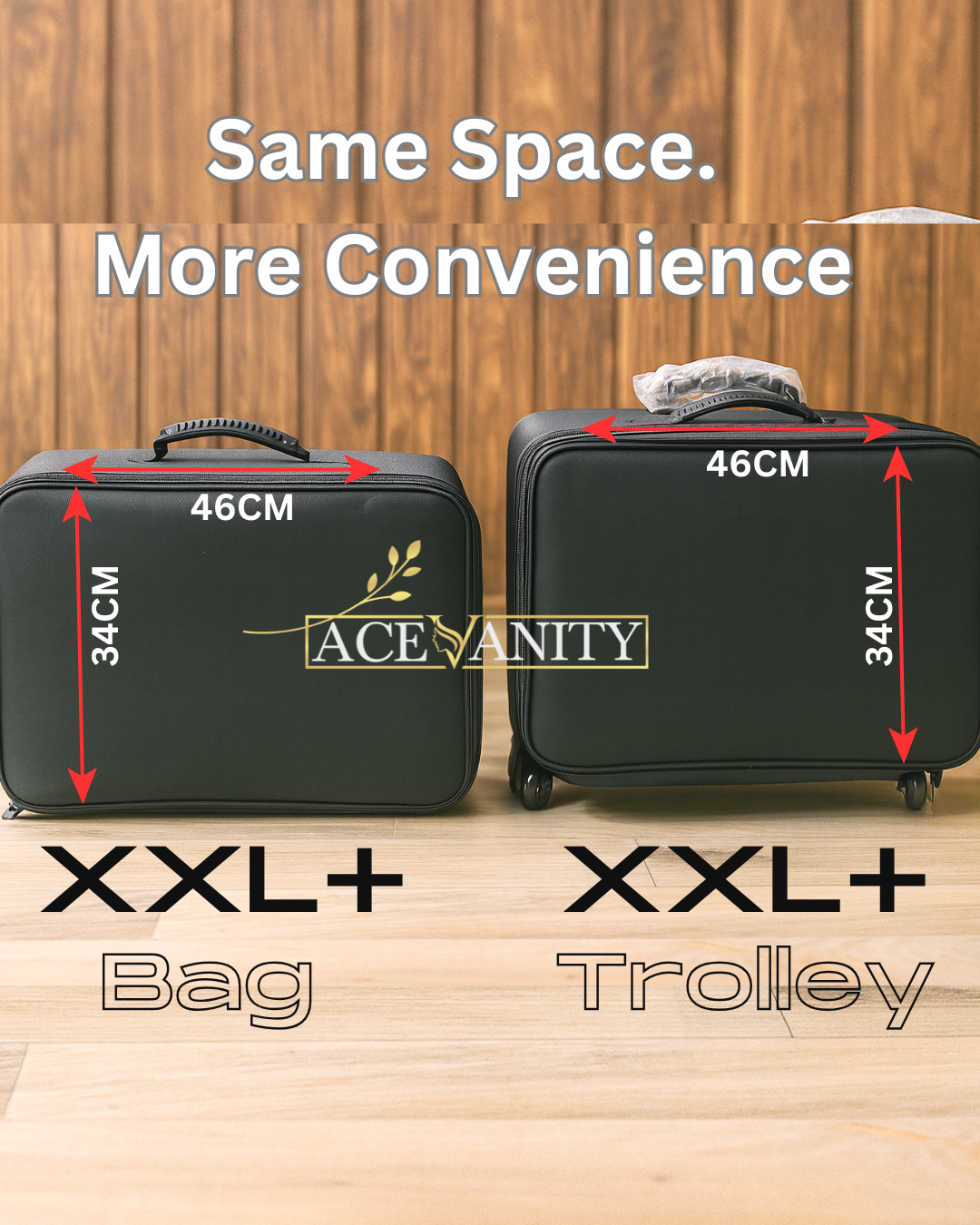 Ace Vanity XXL+ Professional Makeup Vanity — Hand Carry & Trolley Variants