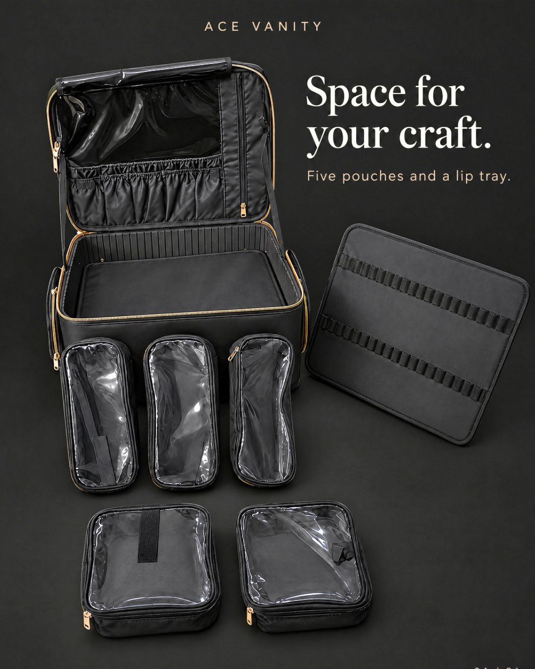 XXXL Double Zipper Jumbo Makeup Trolley (Premium) | Ace Vanity