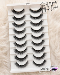 10 Pair Lash Card False Eyelashes  - SA08