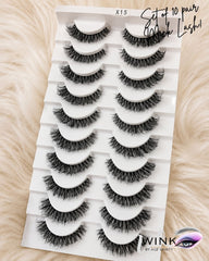 10 Pair Lash Card False Eyelashes  - X15