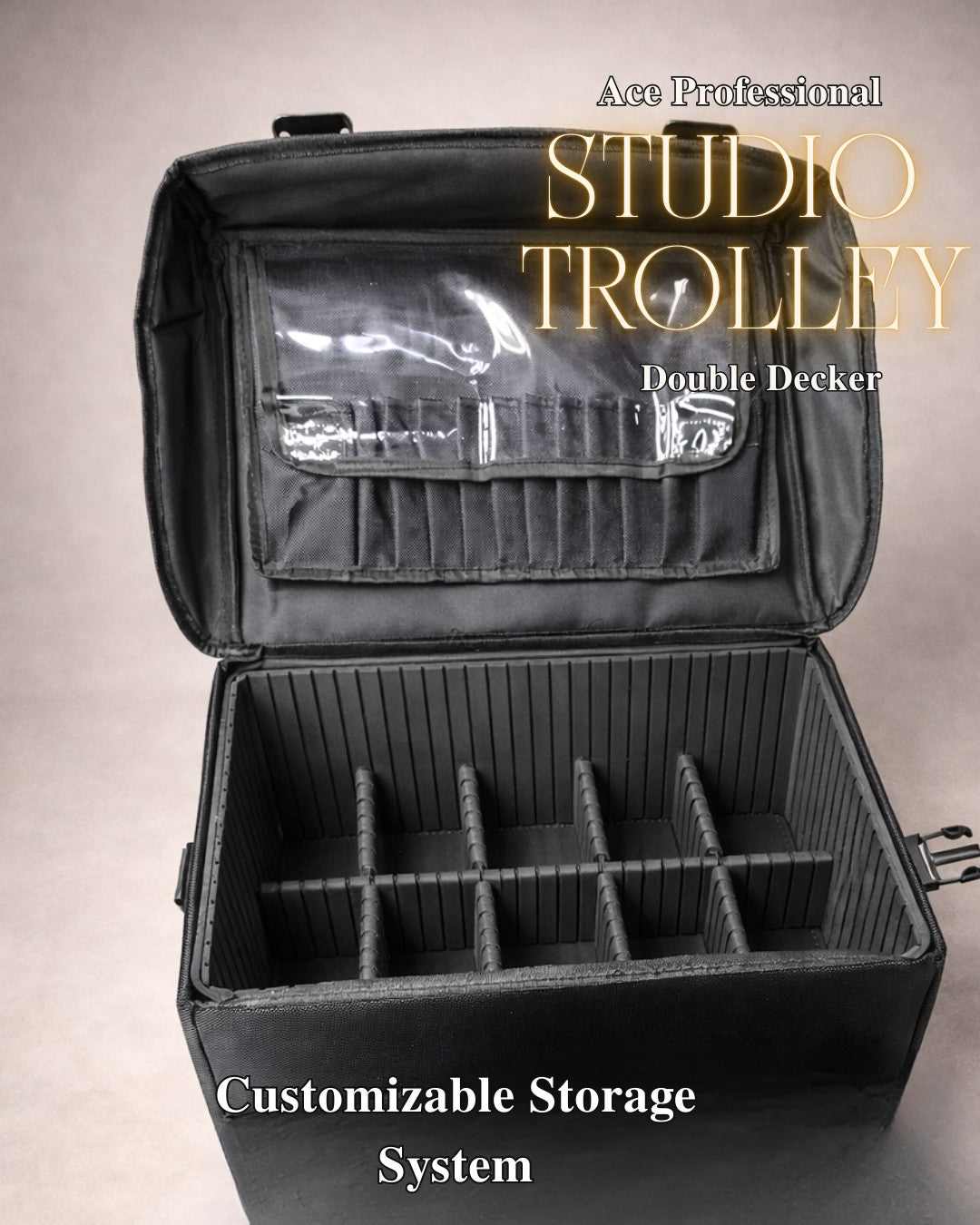 Studio Vanity Trolley Double Decker | Ace Vanity Pro