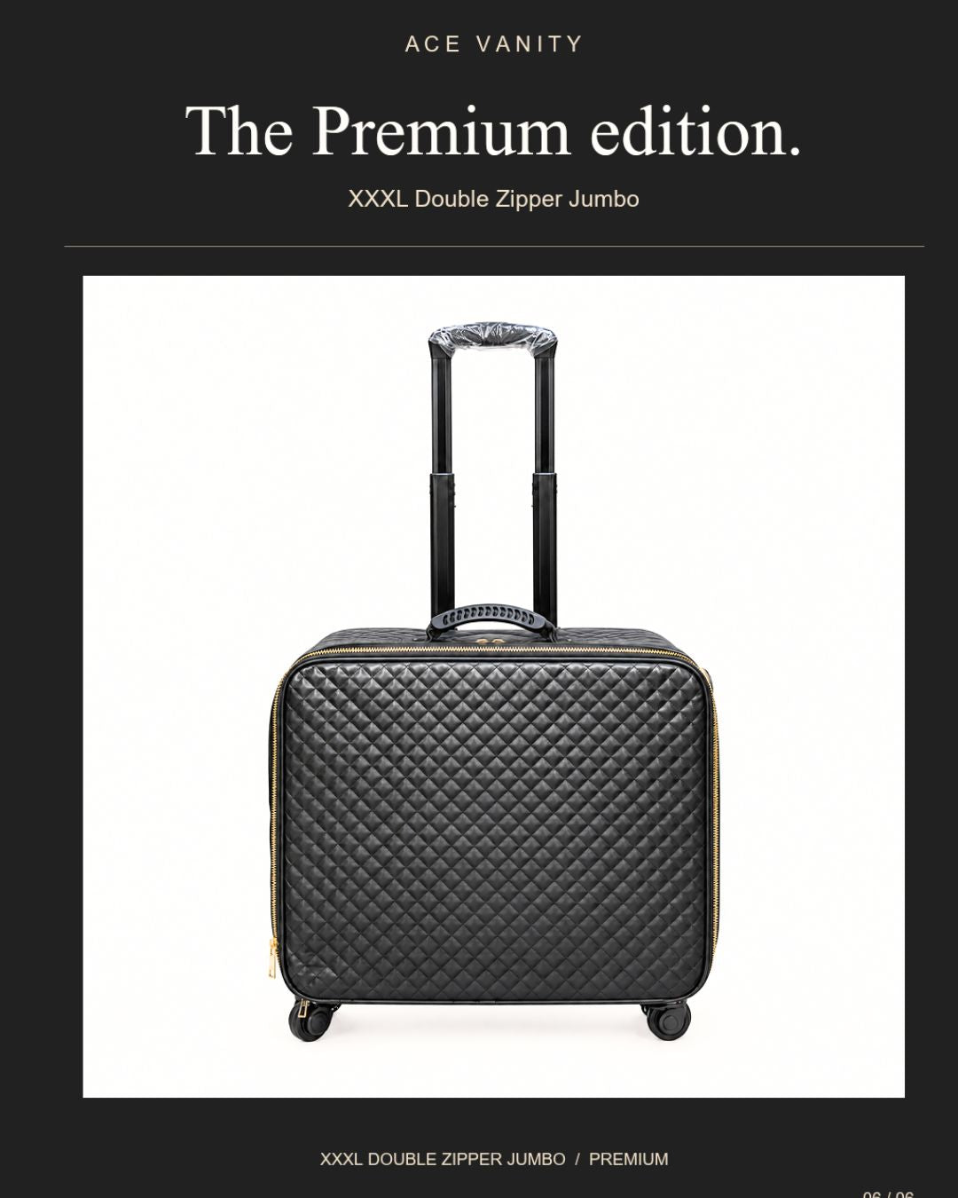 XXXL Double Zipper Jumbo Makeup Trolley (Premium) | Ace Vanity