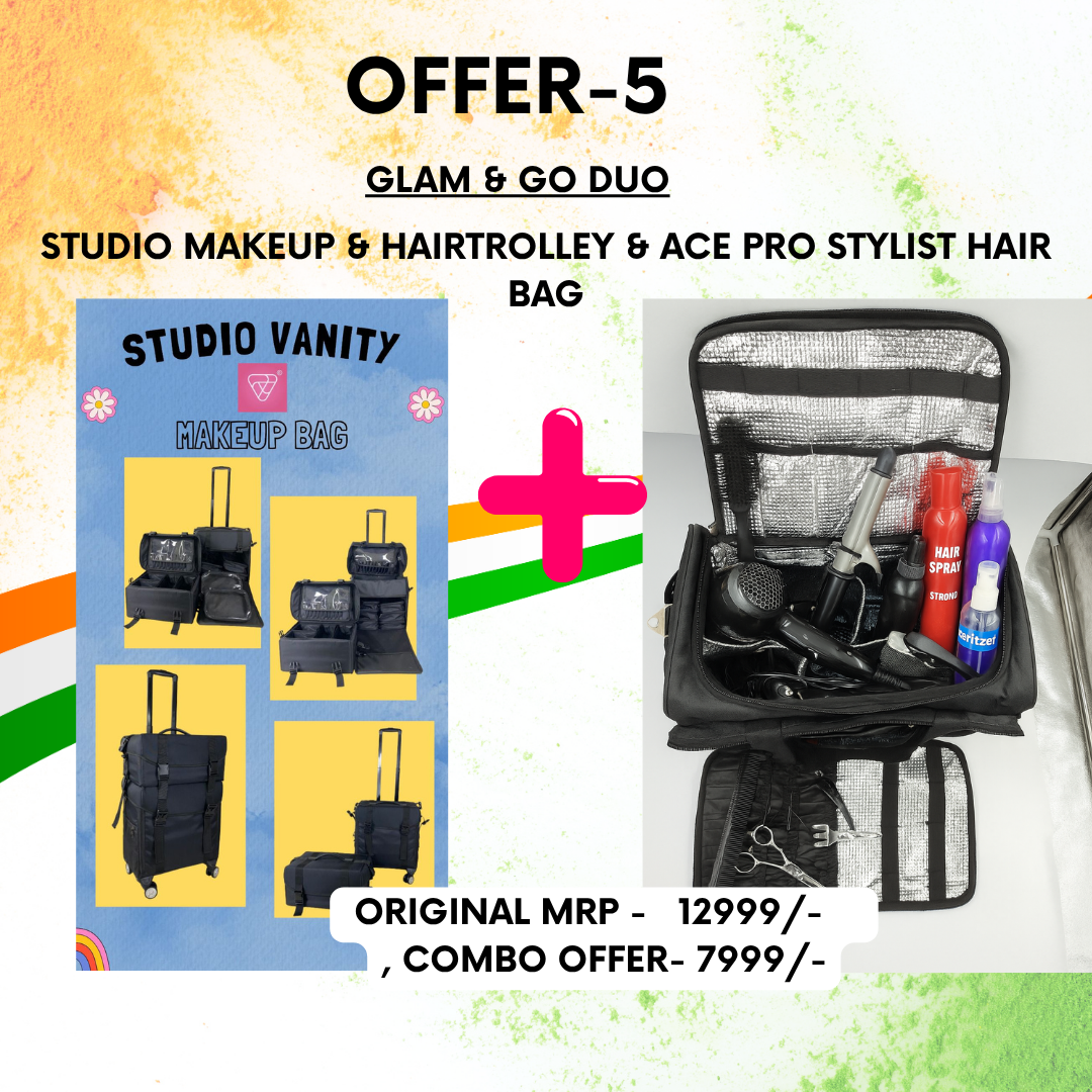 Glam & Go Duo – Makeup & Hair Trolley Set