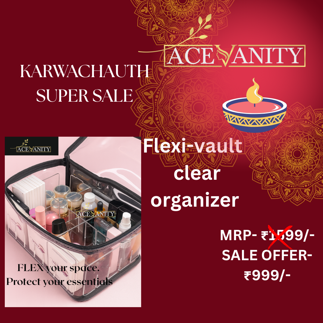ACE "FlexiVault" - Adjustable Acrylic Organizer for Makeup & Skincare- KARWAOFFER-006