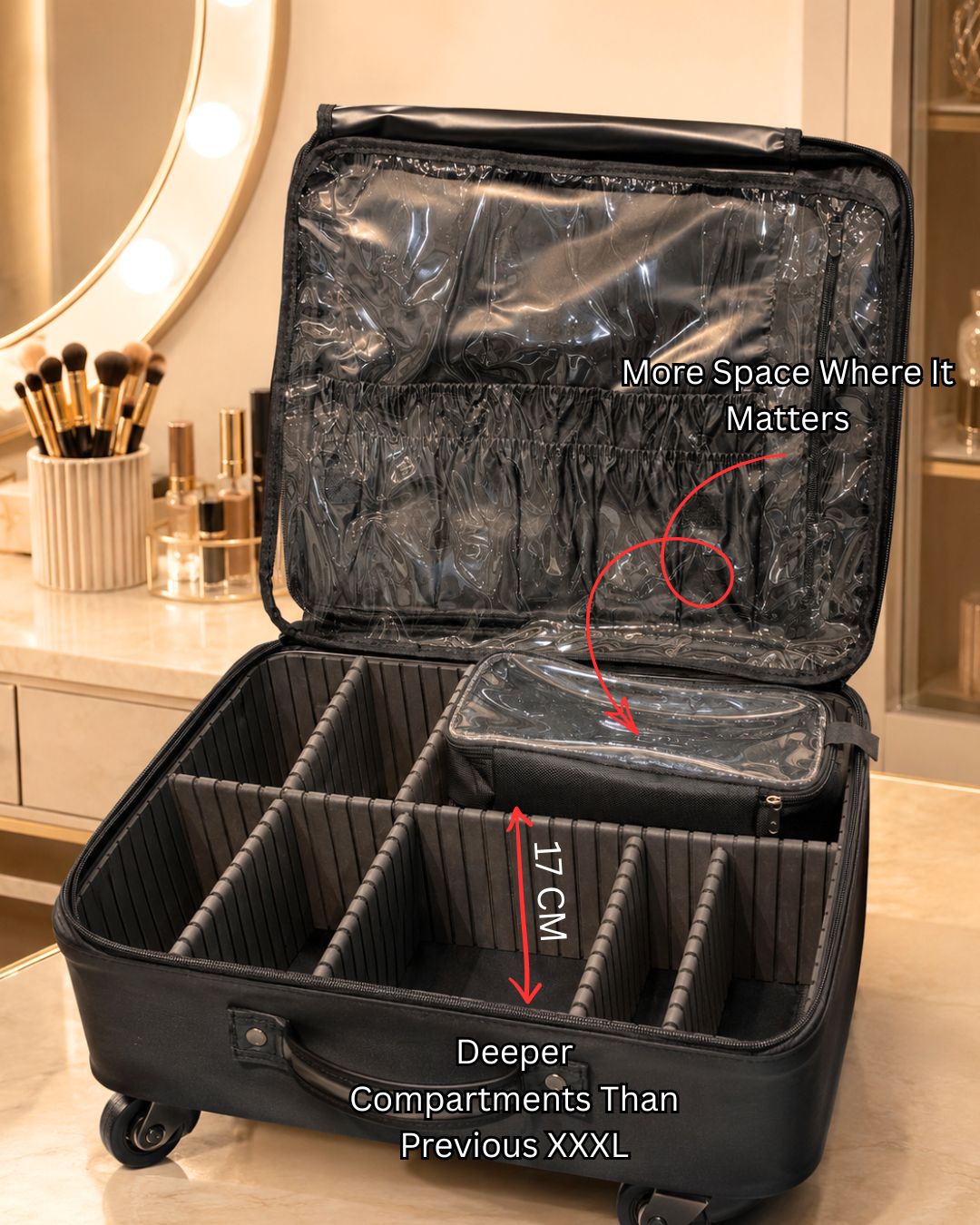 Ace Vanity XXXL Titan Vanity Trolley with Organizer