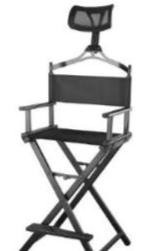 Makeup Chair with Headrest and Free Bag (BLACK)