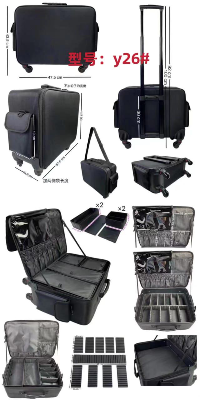 Ace Vanity Original XXXL Makeup Trolley Bag – Professional Soft Case Artist Trolley