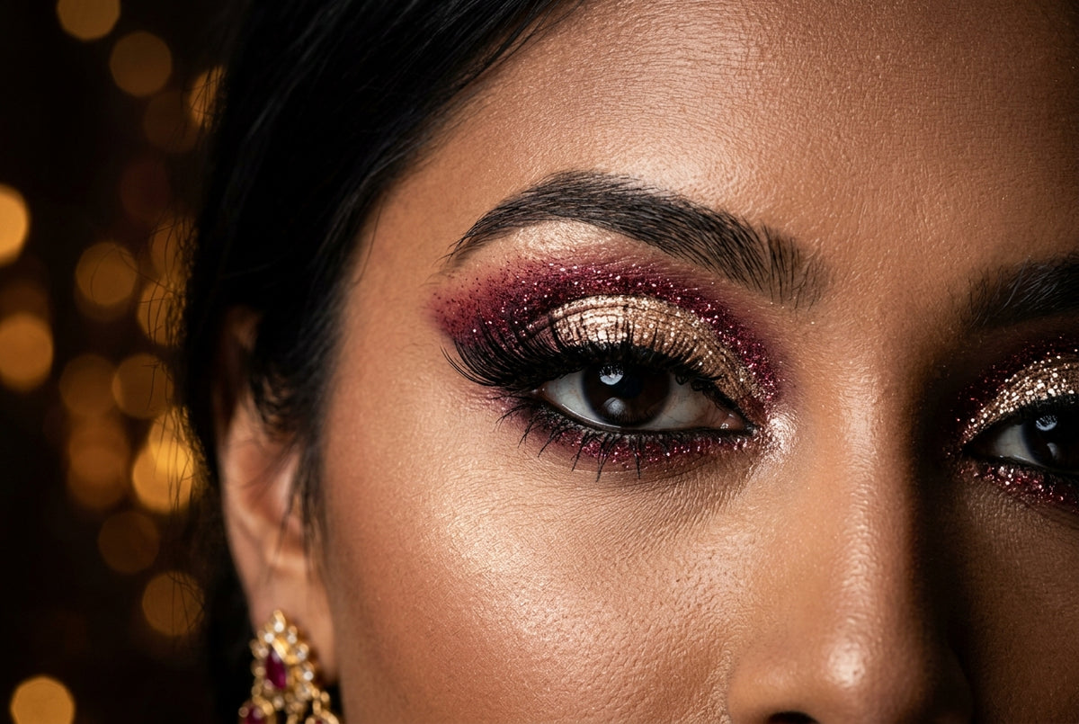 Original Ace Vanity Navratri Beauty Edit festive eye makeup backdrop