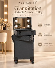 GlamStation Portable Makeup Vanity Trolley | Ace Vanity