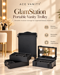 GlamStation Portable Makeup Vanity Trolley | Ace Vanity