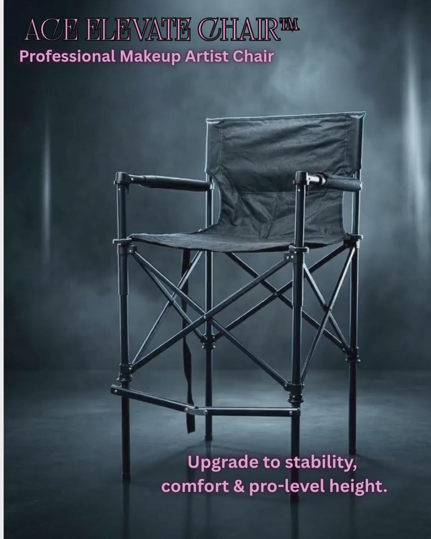 ACE Elevate Chair™ – Professional Makeup Artist Folding Chair (Studio Grade)