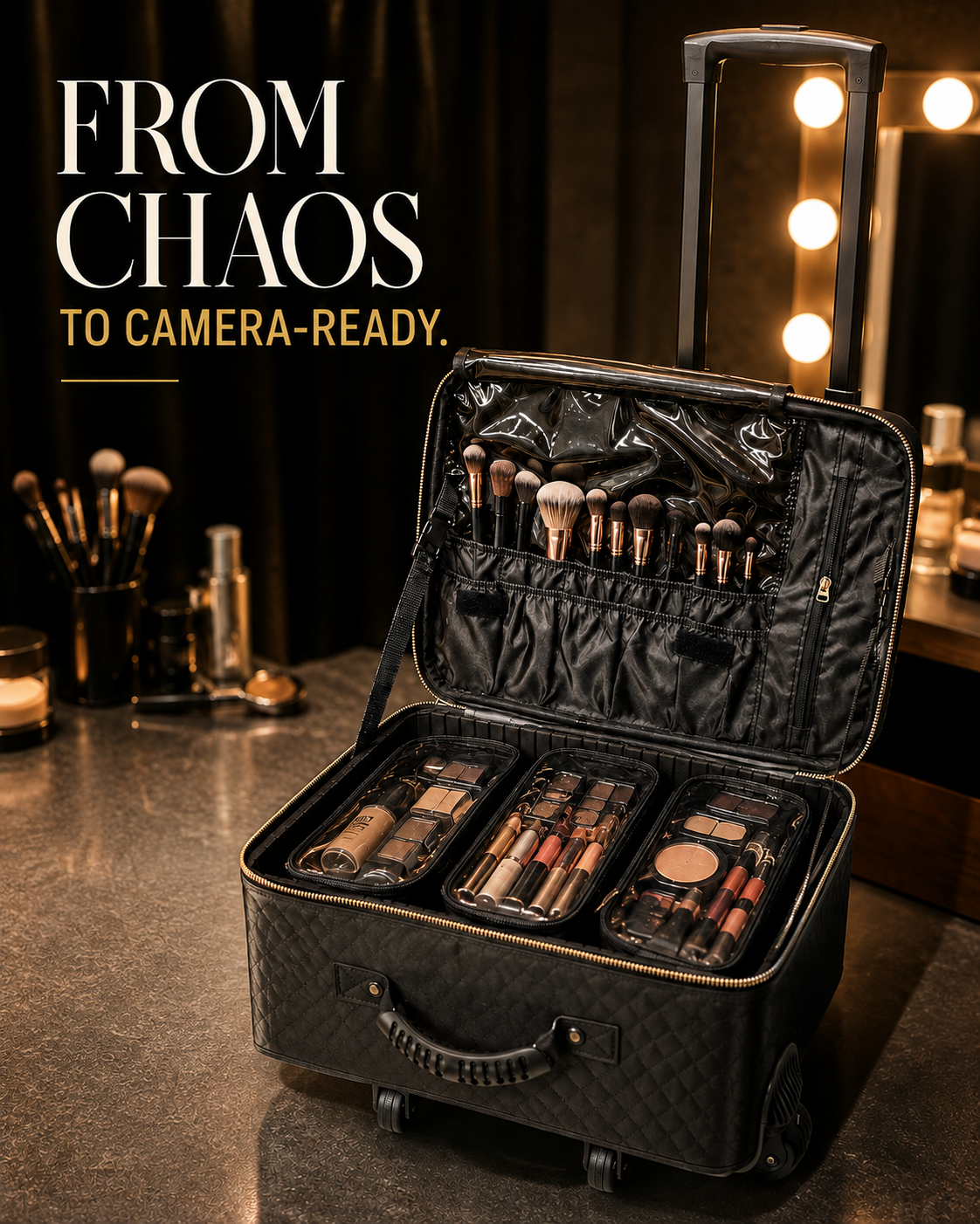 XXL Plus Trolley Premium organised professional makeup setup