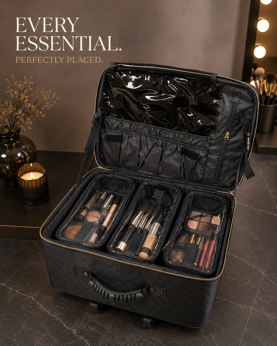 XXL Plus Trolley Premium with three removable clear-top organisers